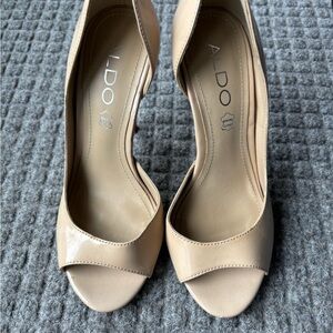 ALDO Women's Tan Peep-Toe Heels
